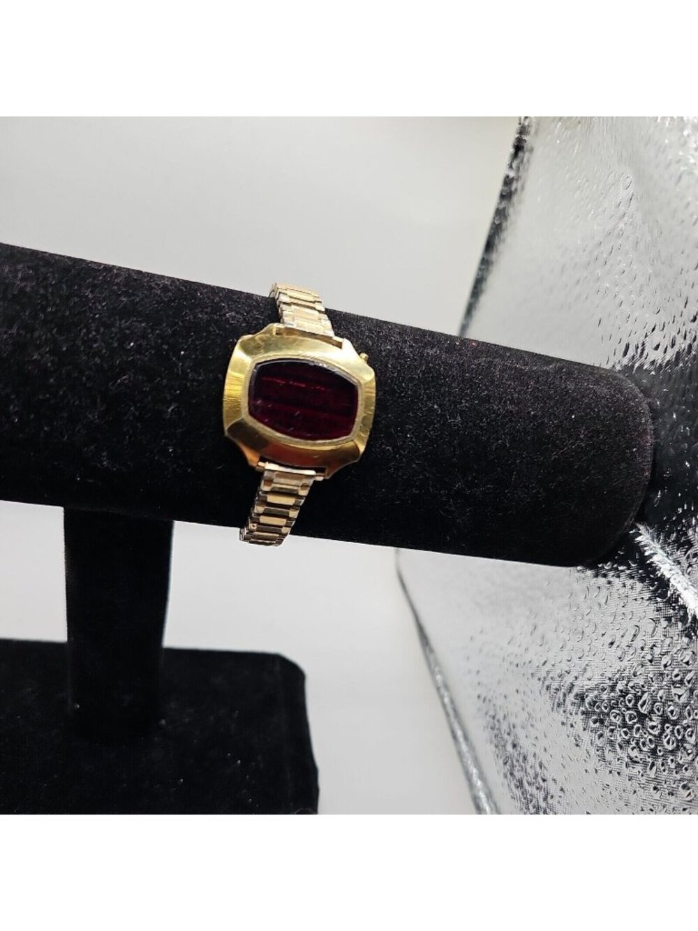 Rare Bulova  Computron Ladies Wristwatch Spidel Stretch Band VTG